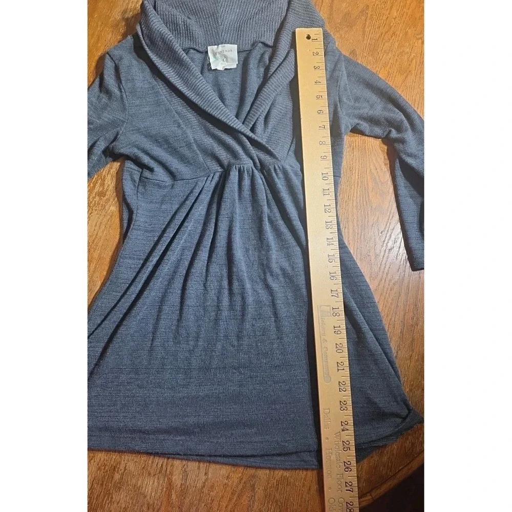 Threads VTG Y2K 90s Womens Baby Doll V Neck Top‎ M Gray Whimsigoth Coquette